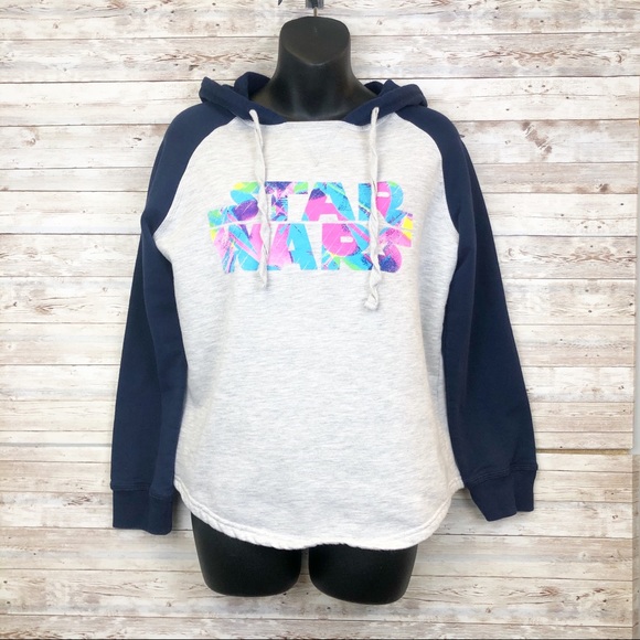 Star Wars Tops - STAR WARS Neon Graphic Raglan Hoodie Sweatshirt